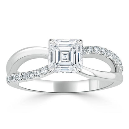 The Eva — Asscher Lab Diamond Solitaire Engagement Ring III