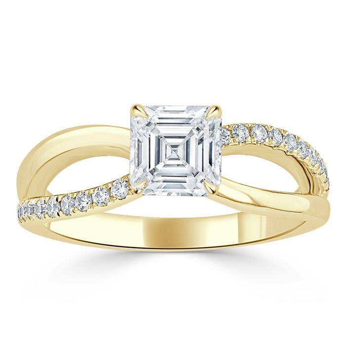 The Eva — Asscher Lab Diamond Solitaire Engagement Ring III