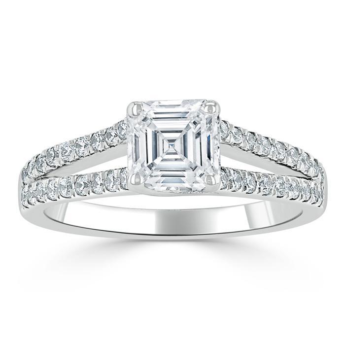 The Eva — Asscher Lab Diamond Solitaire Engagement Ring II