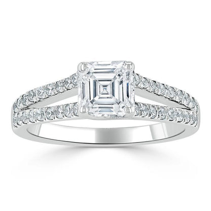 The Eva — Asscher Lab Diamond Solitaire Engagement Ring II