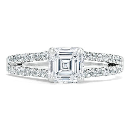 The Eva — Asscher Lab Diamond Solitaire Engagement Ring II
