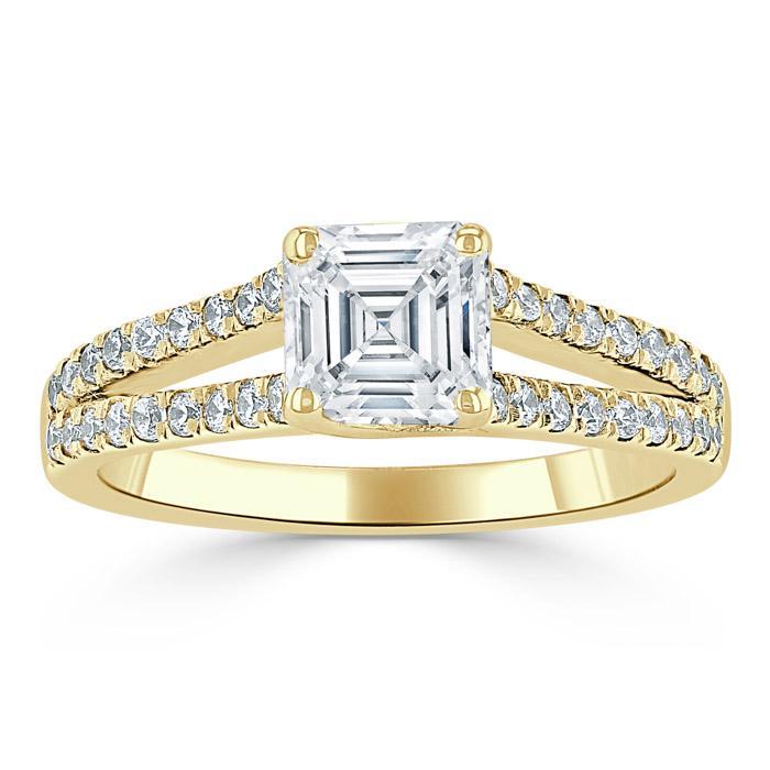 The Eva — Asscher Lab Diamond Solitaire Engagement Ring II