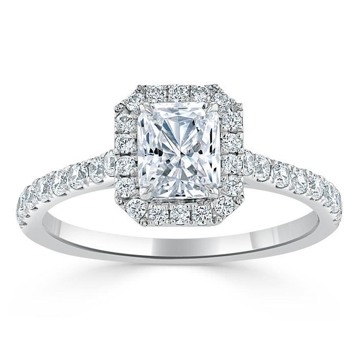 The Aurora — Radiant Lab Diamond Halo Engagement Ring IV