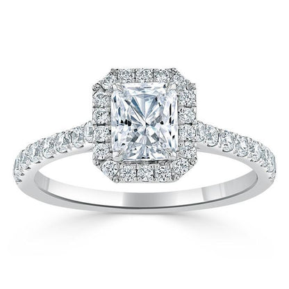 The Aurora — Radiant Lab Diamond Halo Engagement Ring IV