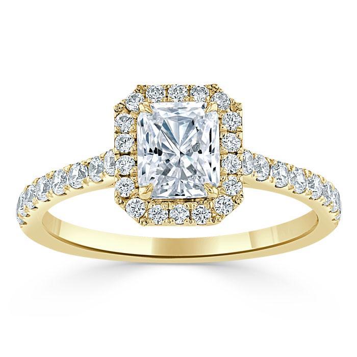 The Aurora — Radiant Lab Diamond Halo Engagement Ring IV