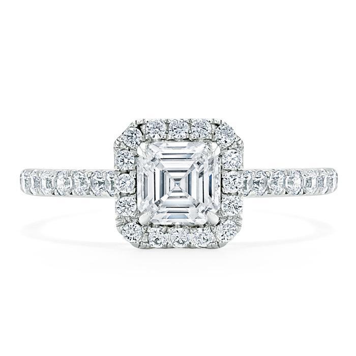 The Aurora — Asscher Lab Diamond Halo Engagement Ring