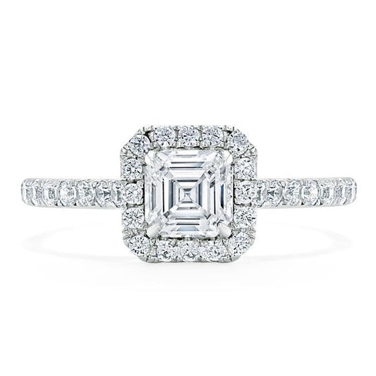 The Aurora — Asscher Lab Diamond Halo Engagement Ring