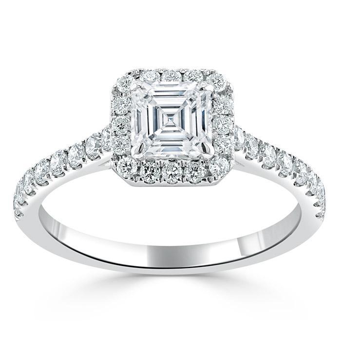 The Aurora — Asscher Lab Diamond Halo Engagement Ring