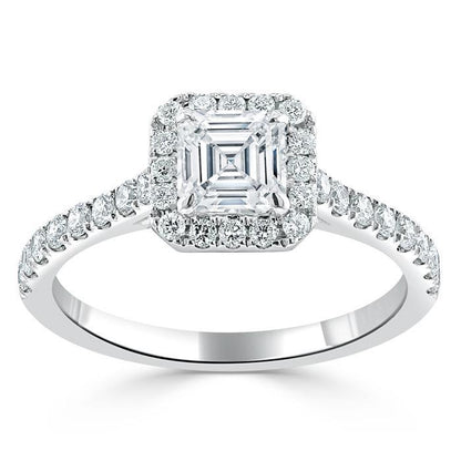 The Aurora — Asscher Lab Diamond Halo Engagement Ring