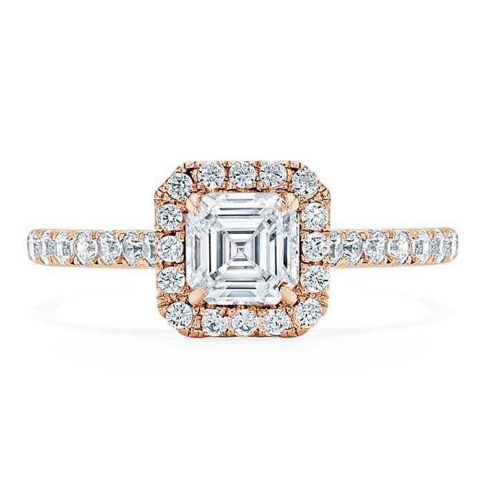 The Aurora — Asscher Lab Diamond Halo Engagement Ring