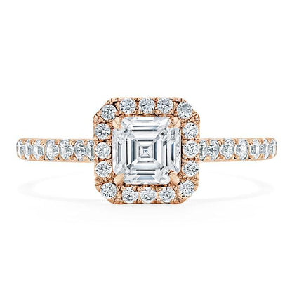 The Aurora — Asscher Lab Diamond Halo Engagement Ring