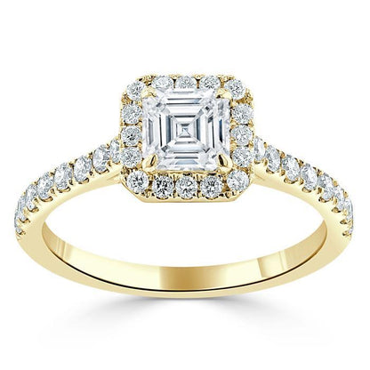 The Aurora — Asscher Lab Diamond Halo Engagement Ring