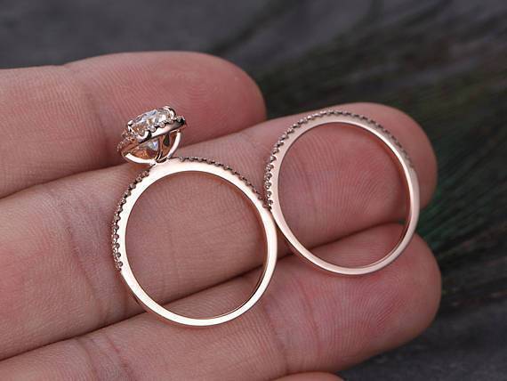 The Aurora Set — Pear Lab Diamond Bridal Wedding Ring Set II