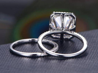 The Aurora Set — Radiant Lab Diamond Bridal Wedding Ring Set