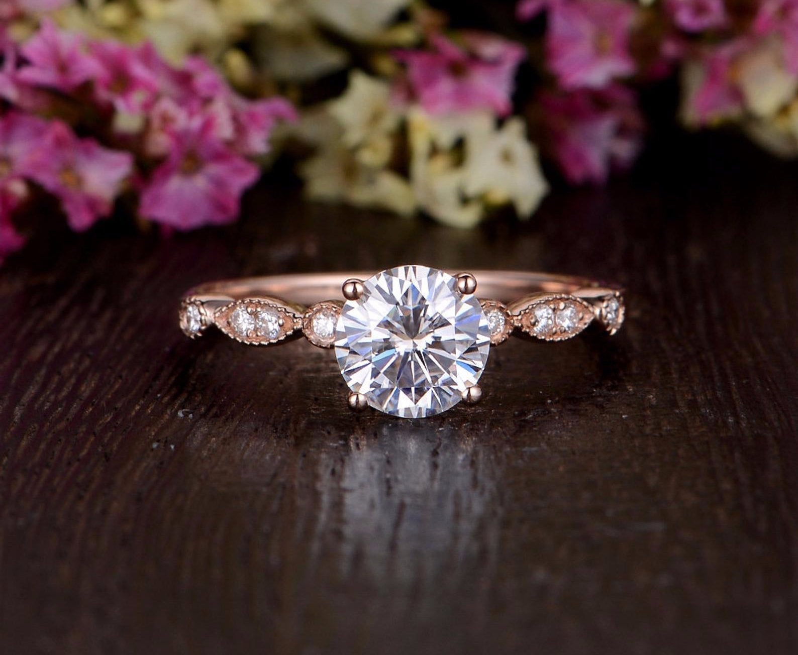 The Grace — Round Lab Diamond Vintage Engagement Ring XI