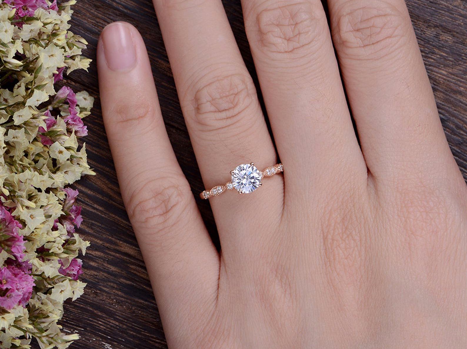The Grace — Round Lab Diamond Vintage Engagement Ring XI