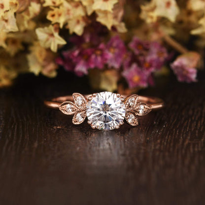 The Juliet — Round Lab Diamond Art Deco Engagement Ring II