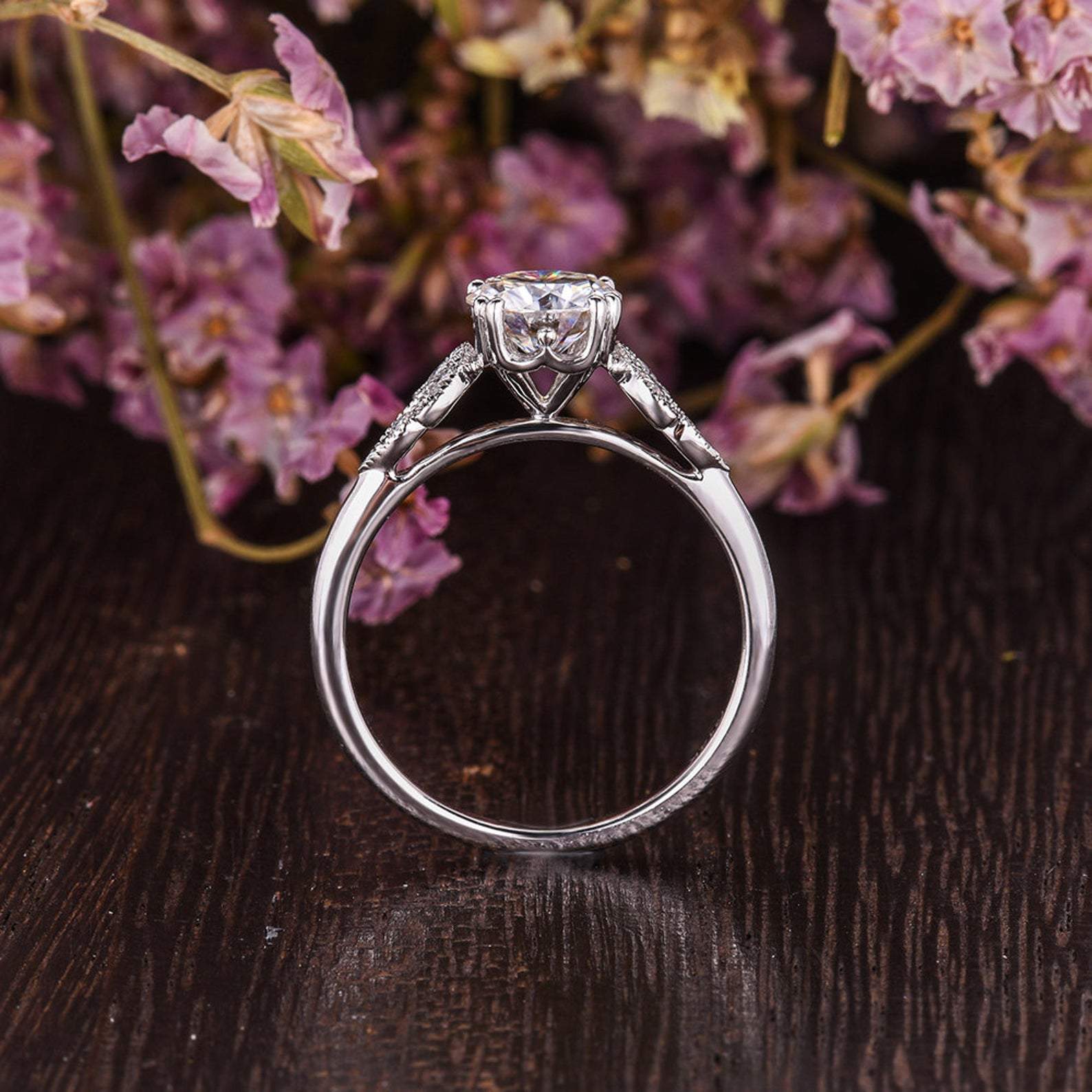 The Juliet — Round Lab Diamond Art Deco Engagement Ring II