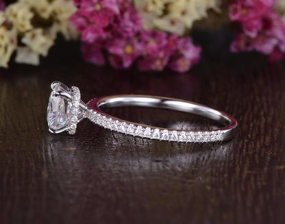 The Grace — Cushion Lab Diamond Secret Halo Engagement Ring