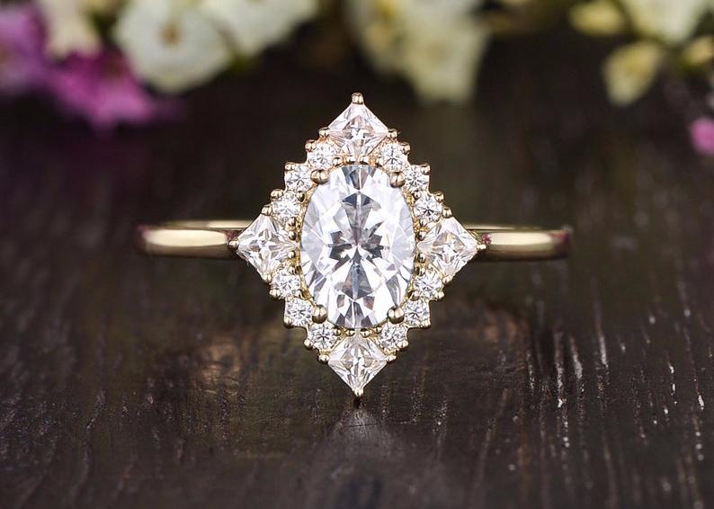 The Grace — Oval Lab Diamond Vintage Halo Engagement Ring II