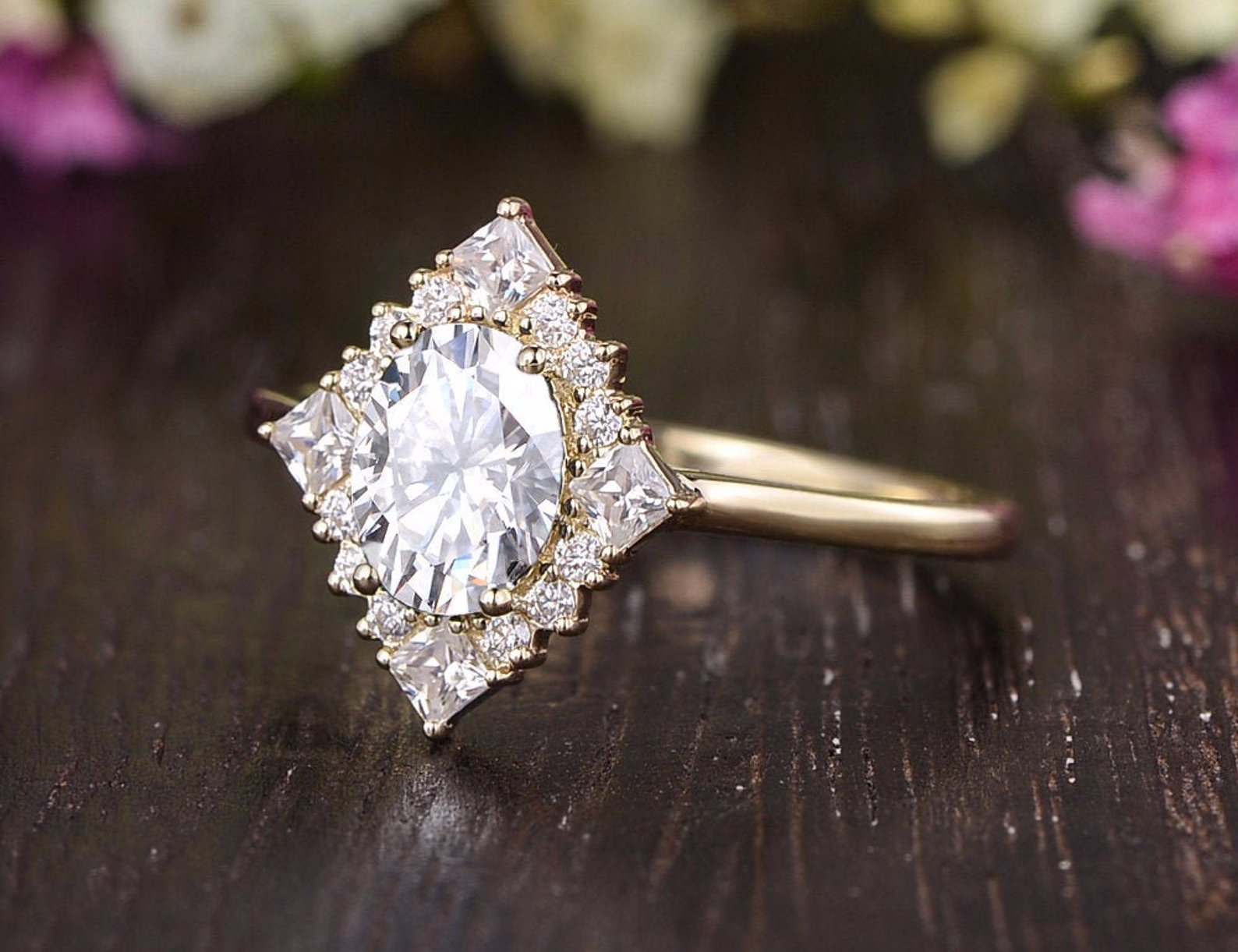 The Grace — Oval Lab Diamond Vintage Halo Engagement Ring II
