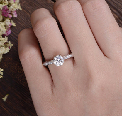 The Grace — Round Lab Diamond Vintage Engagement Ring X