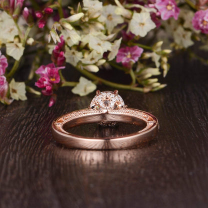 The Grace — Round Lab Diamond Vintage Engagement Ring X