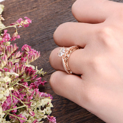 The Grace — Round Lab Diamond Vintage Engagement Ring X