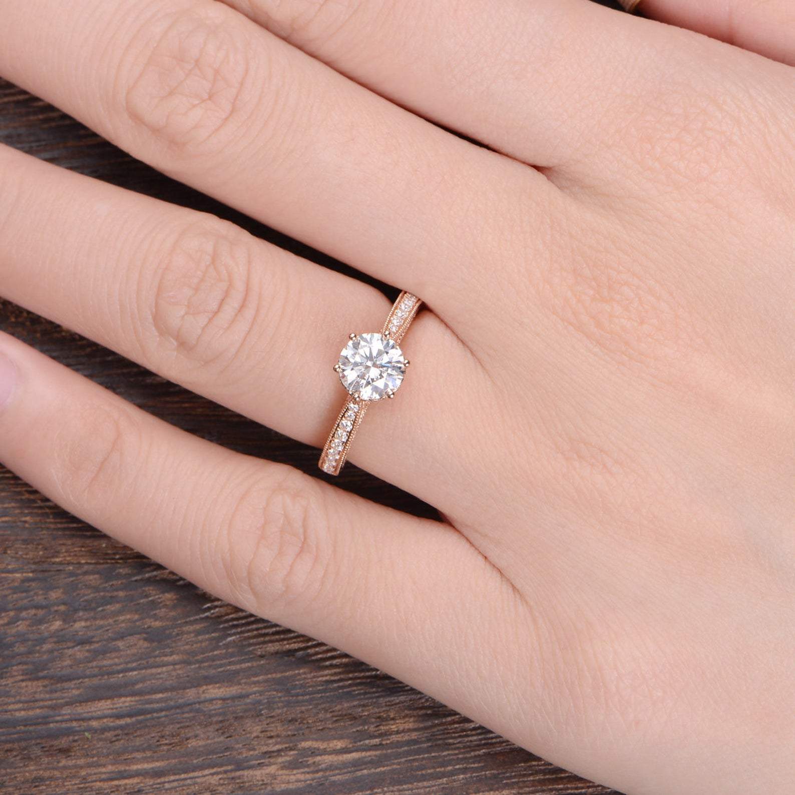 The Grace — Round Lab Diamond Vintage Engagement Ring X