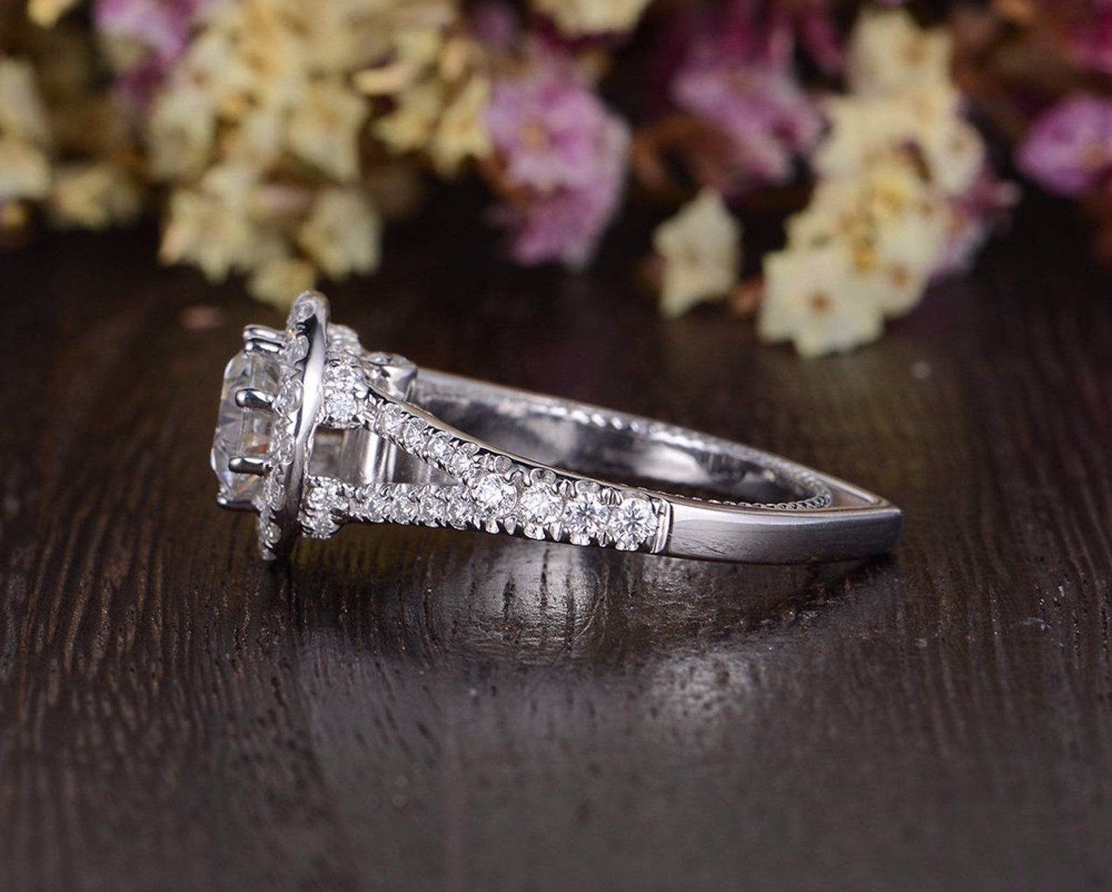 The Grace — Round Lab Diamond Vintage Halo Engagement Ring IV