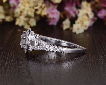 The Grace — Round Lab Diamond Vintage Halo Engagement Ring IV