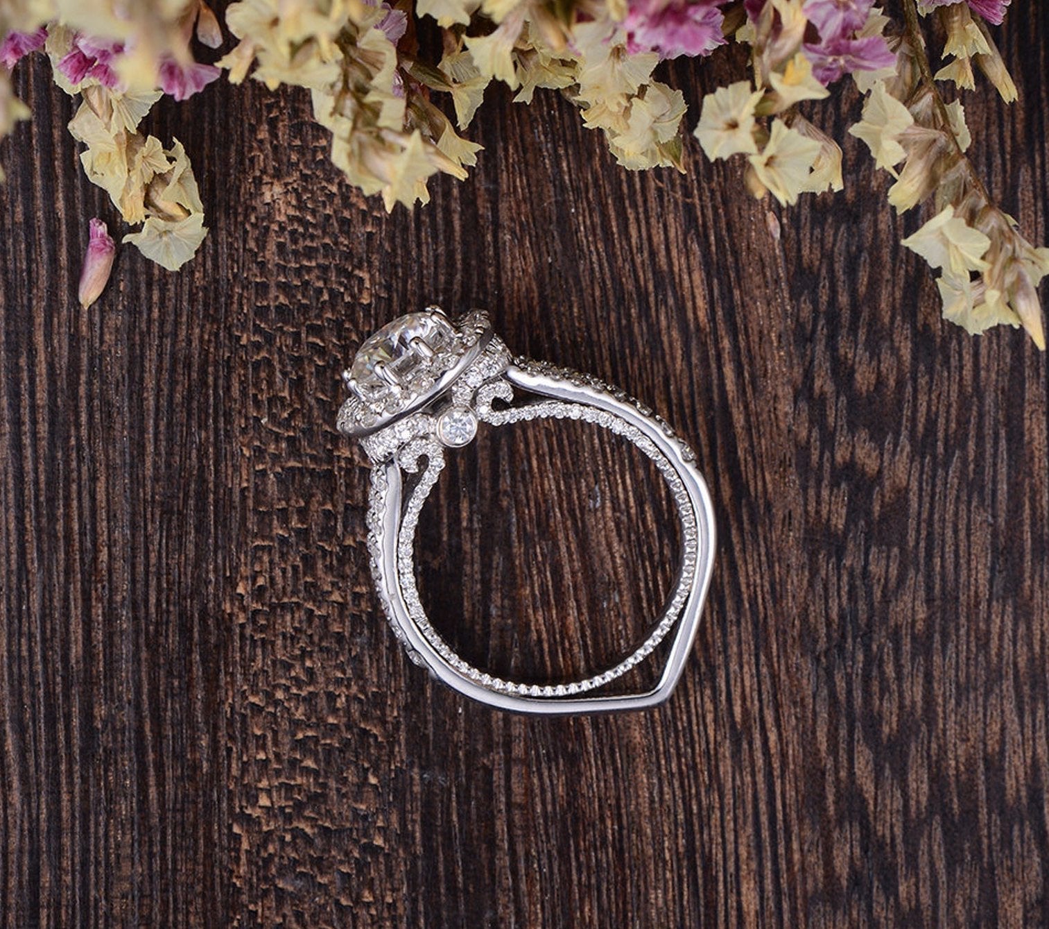 The Grace — Round Lab Diamond Vintage Halo Engagement Ring IV