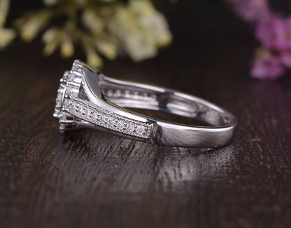 The Juliet — Round Lab Diamond Cluster Halo Engagement Ring