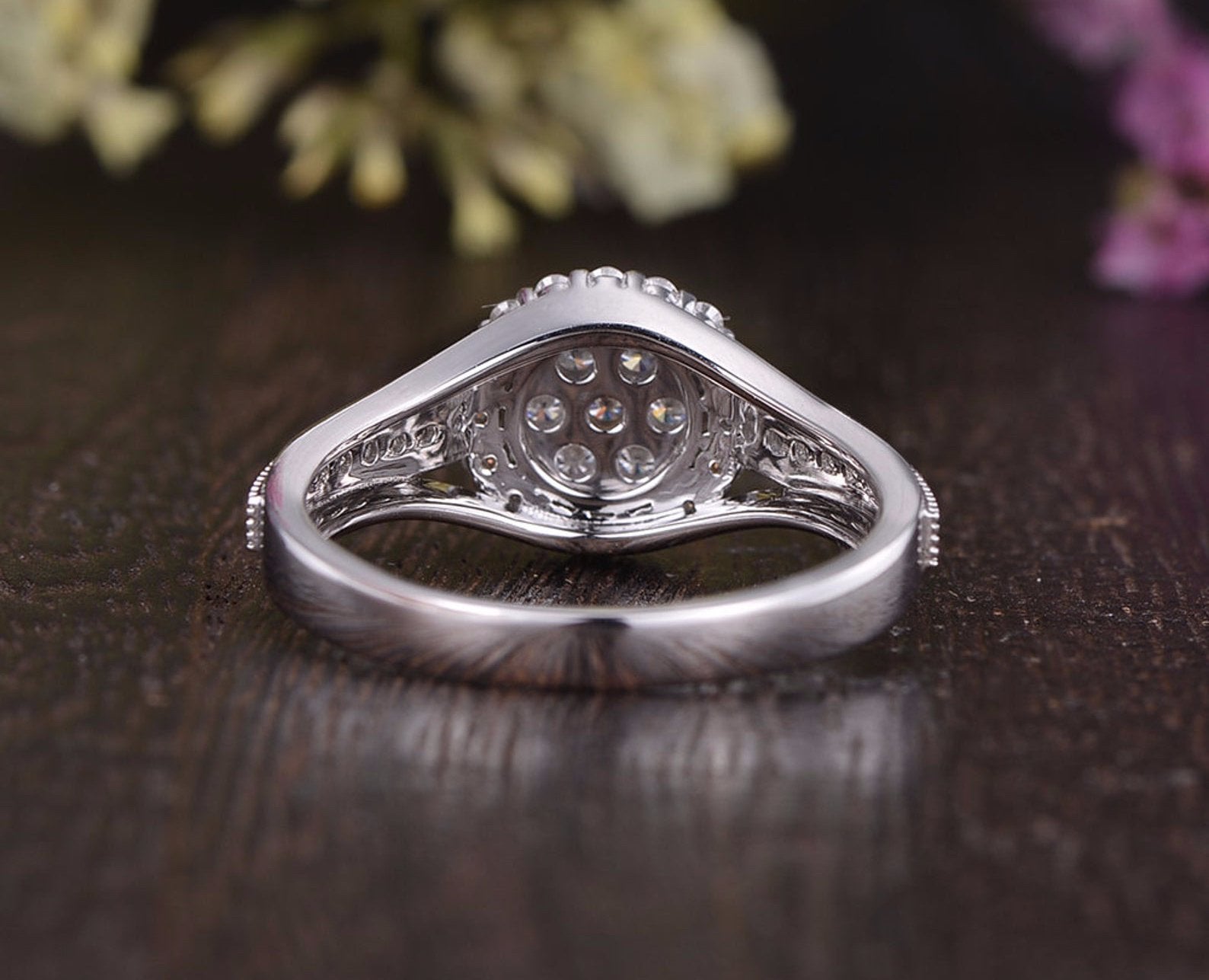 The Juliet — Round Lab Diamond Cluster Halo Engagement Ring
