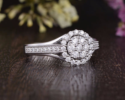 The Juliet — Round Lab Diamond Cluster Halo Engagement Ring