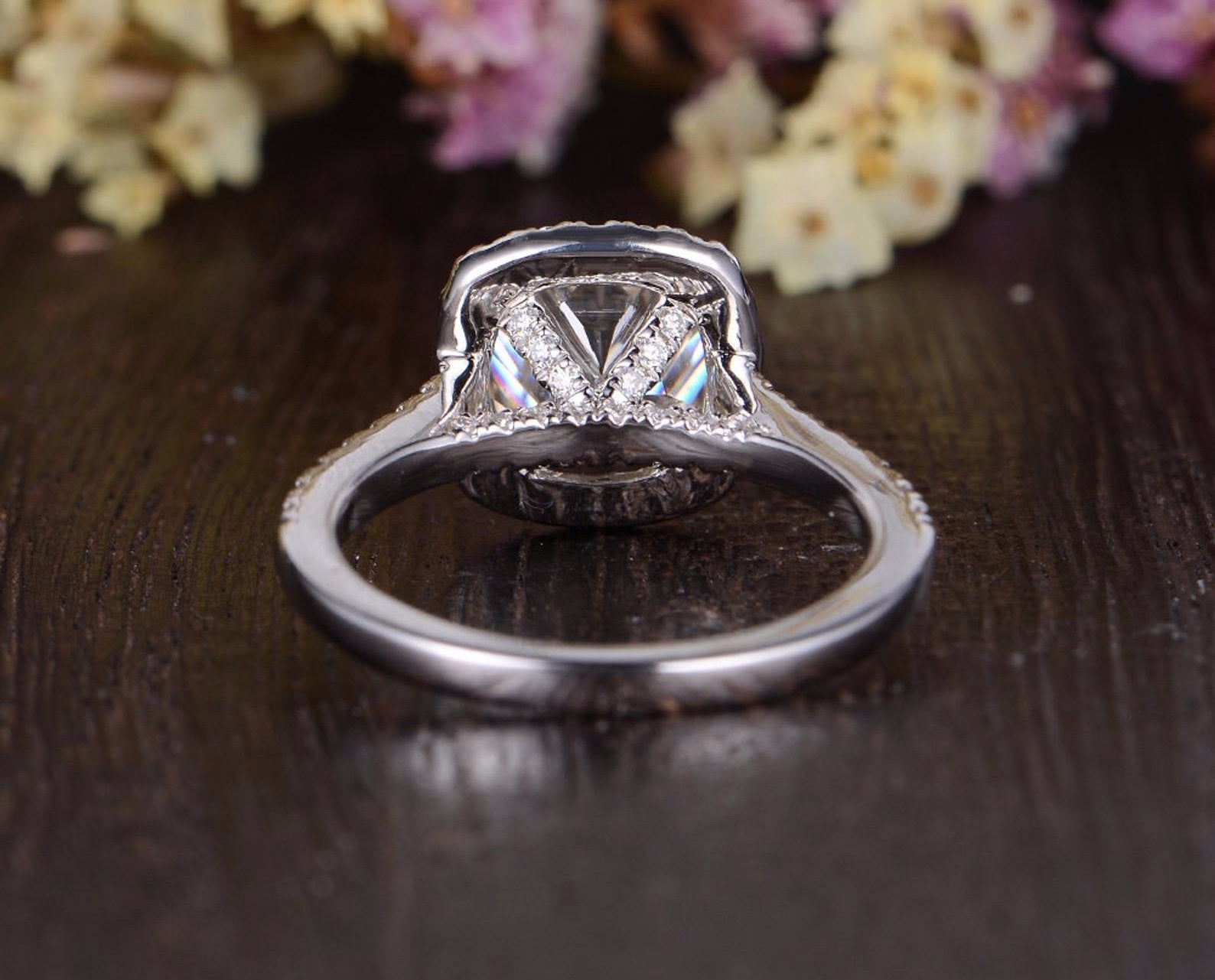 The Grace — Cushion Lab Diamond Halo Engagement Ring