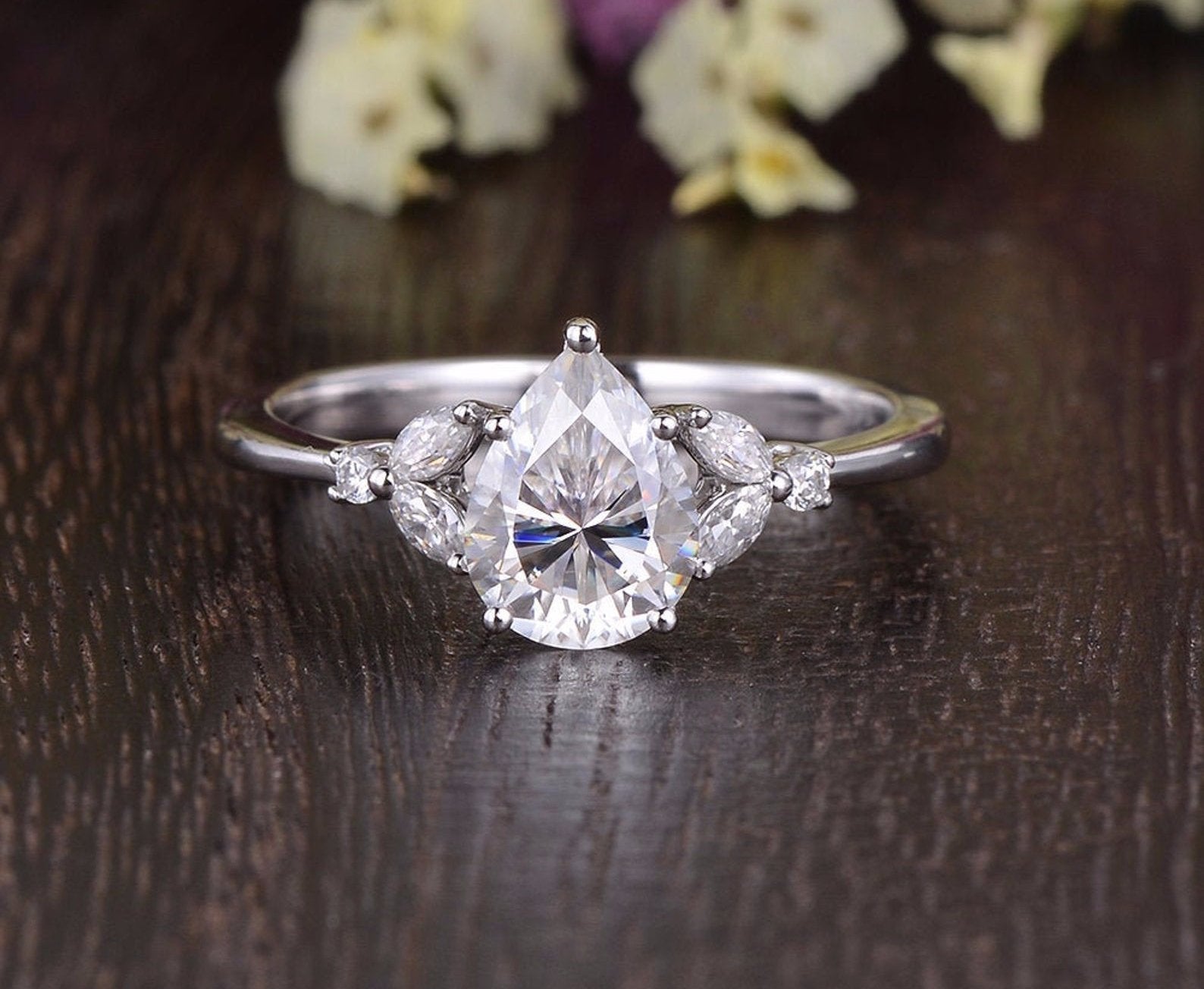 The Grace — Pear Lab Diamond Vintage Engagement Ring II