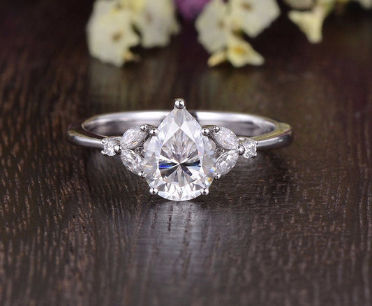 The Grace — Pear Lab Diamond Vintage Engagement Ring II