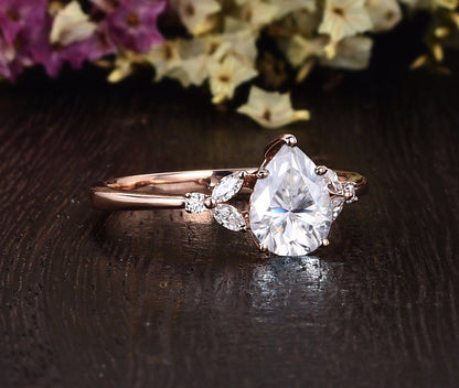 The Grace — Pear Lab Diamond Vintage Engagement Ring II