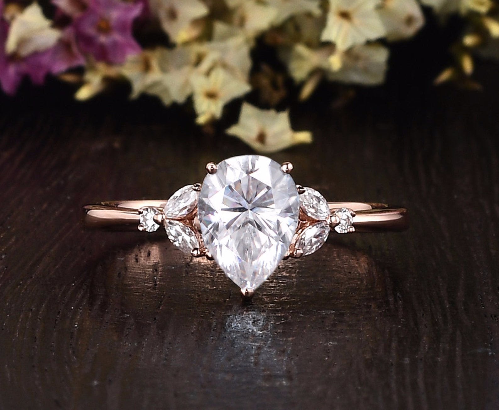 The Grace — Pear Lab Diamond Vintage Engagement Ring II
