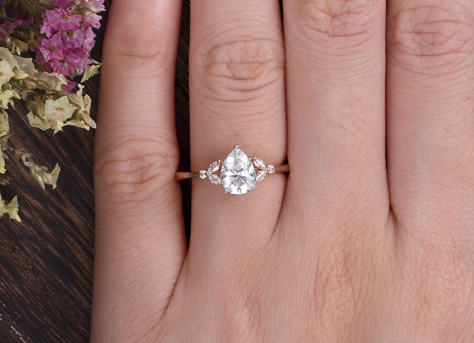 The Grace — Pear Lab Diamond Vintage Engagement Ring II