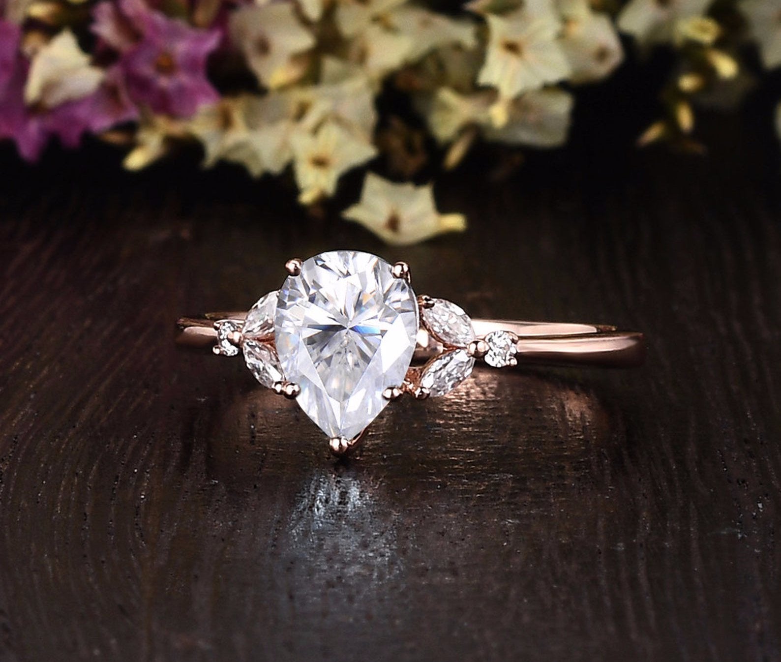 The Grace — Pear Lab Diamond Vintage Engagement Ring II
