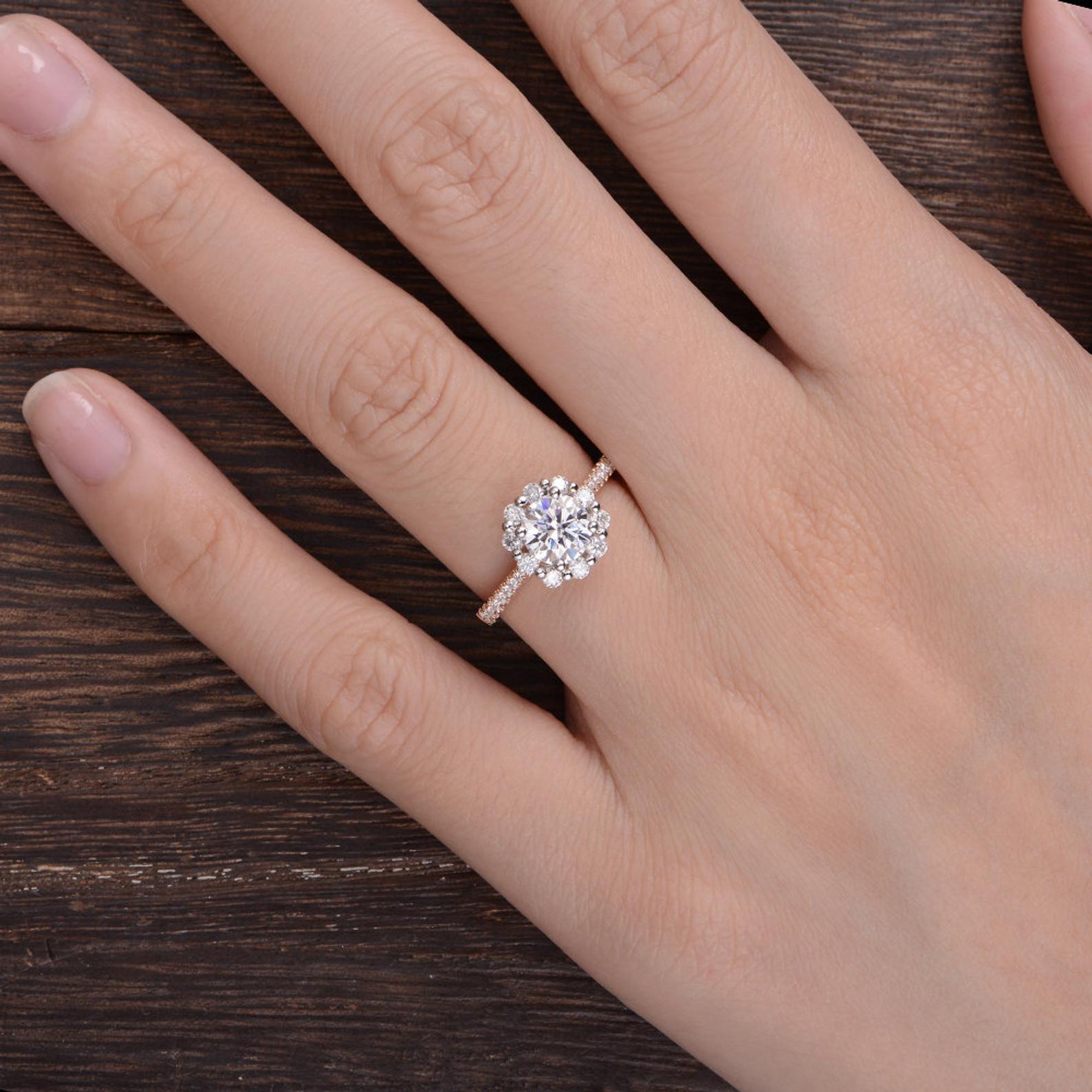 The Grace — Round Lab Diamond Vintage Halo Engagement Ring III