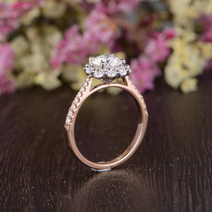 The Grace — Round Lab Diamond Vintage Halo Engagement Ring III