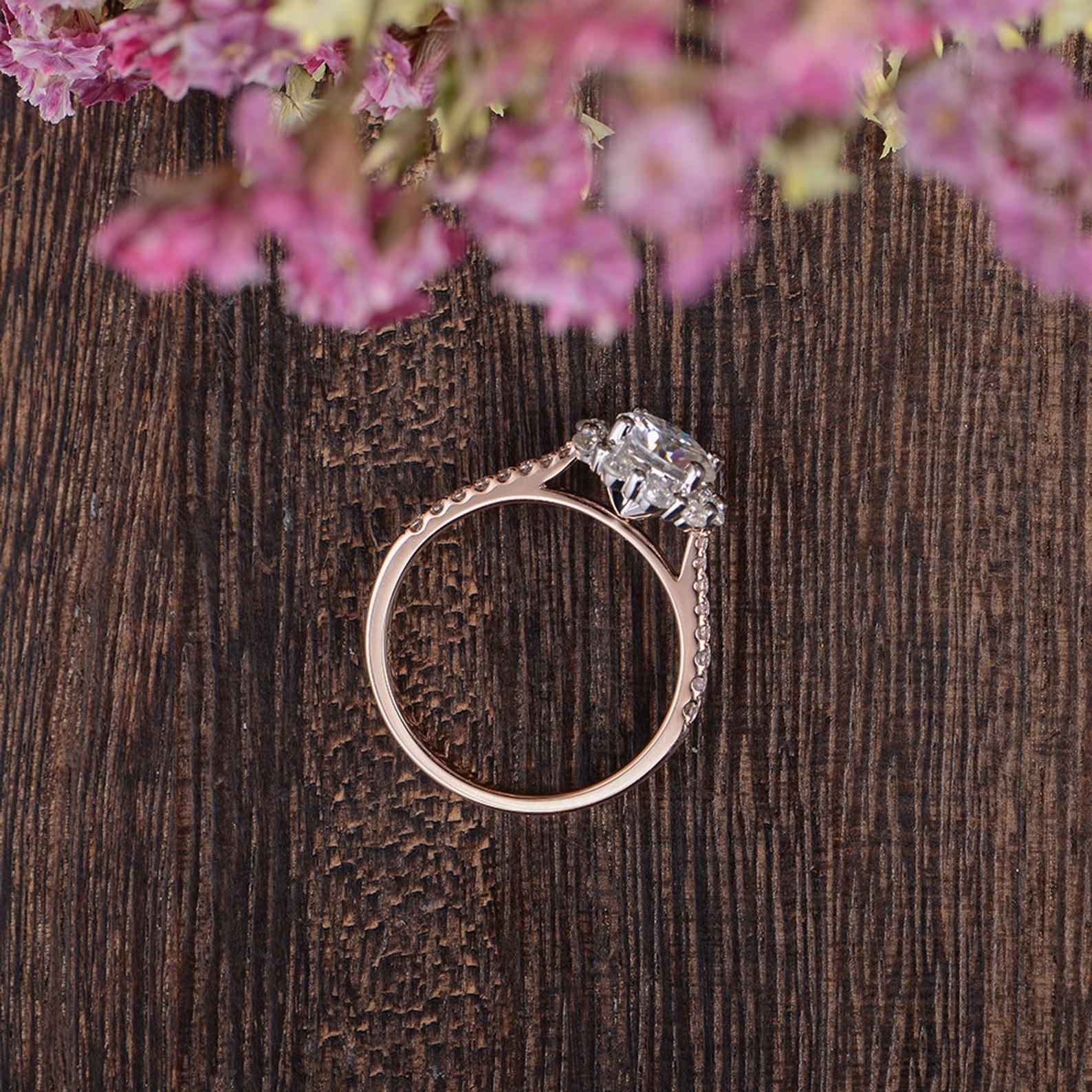 The Grace — Round Lab Diamond Vintage Halo Engagement Ring III