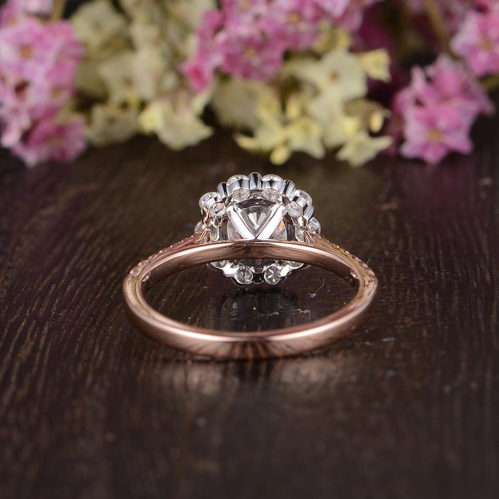 The Grace — Round Lab Diamond Vintage Halo Engagement Ring III