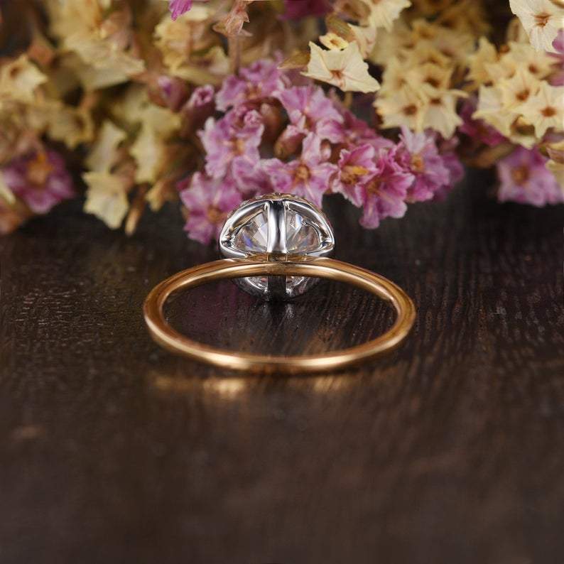 The Juliet — Round Lab Diamond Art Deco Halo Engagement Ring II
