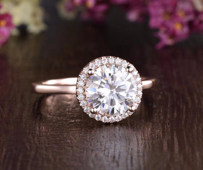The Juliet — Round Lab Diamond Art Deco Halo Engagement Ring II