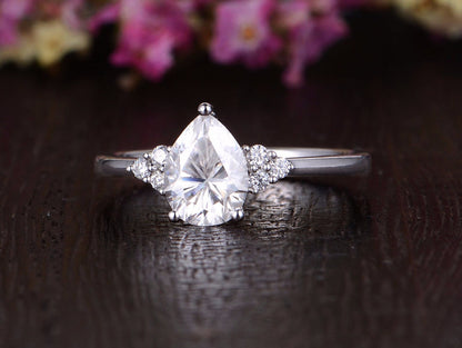 The Grace — Pear Lab Diamond Edwardian Engagement Ring