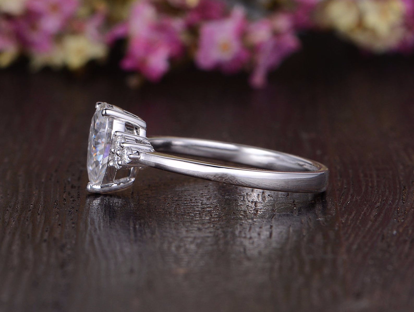 The Grace — Pear Lab Diamond Edwardian Engagement Ring
